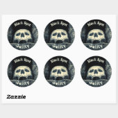 Sticker Rond Halloween Crâne Noir Spot Coupable (Feuille)