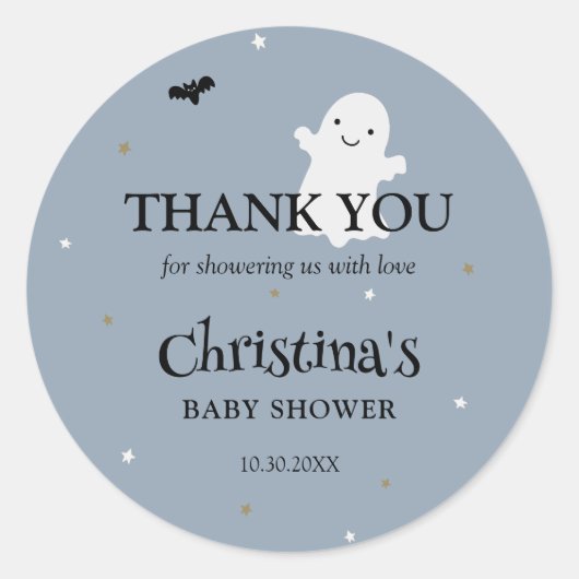 Sticker Rond Halloween Cute Boy Baby shower Favor Merci (Devant)