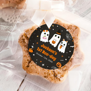 Sticker Rond Halloween Cute Ghost 1er Anniversaire Spooktaculai