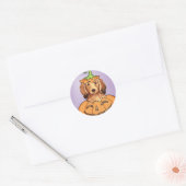 Sticker Rond Halloween Dachshund (Enveloppe)