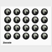 Sticker Rond Halloween Dachshund Et Lune (Feuille)