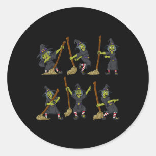 Sticker Rond Halloween Danser Witch Dance Challenge Garçons Fil