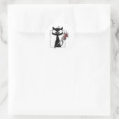 Sticker Rond Halloween de baseball de chat noir (Sac)
