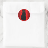 Sticker Rond Halloween de chat noir (Sac)