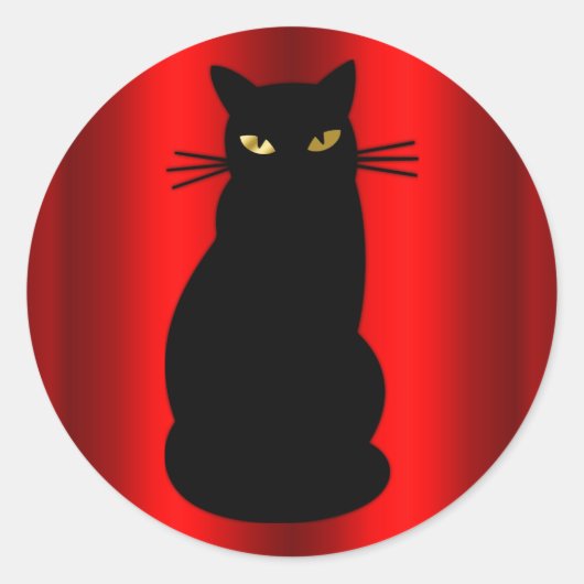 Sticker Rond Halloween de chat noir (Devant)