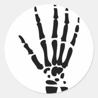 Sticker Rond halloween de la main de l'os effrayant