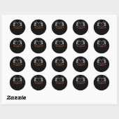 Sticker Rond Halloween de Slogan. Geste Cardiaque En Squelette (Feuille)