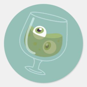 Sticker Rond halloween déplaisants yeux de cocktail éffrayants