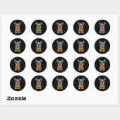 Sticker Rond Halloween Dog Boston Terrier Mummy Costume Men Wom (Feuille)