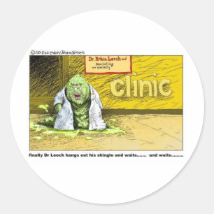 Sticker Rond Halloween : Dr Leech n'a pas de clients Cadeaux dr
