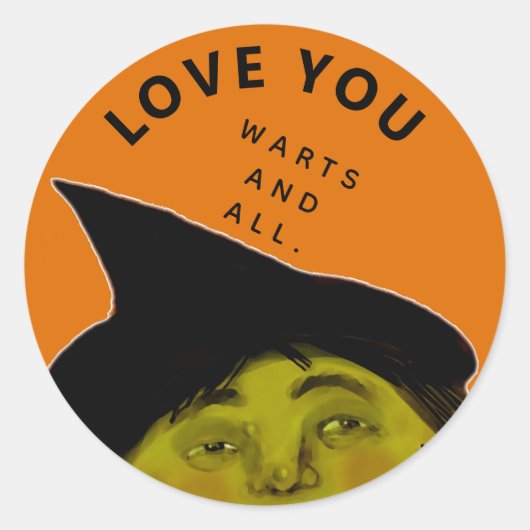 Sticker Rond Halloween drôle (Devant)