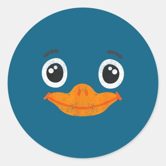 Sticker Rond Halloween Duck Face Costume Animals Cute Easy Duck (Devant)