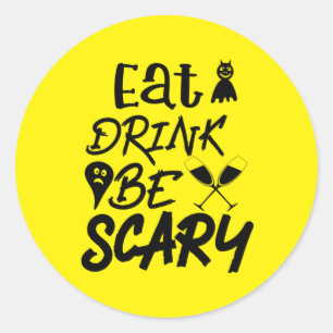 Sticker Rond Halloween Eat