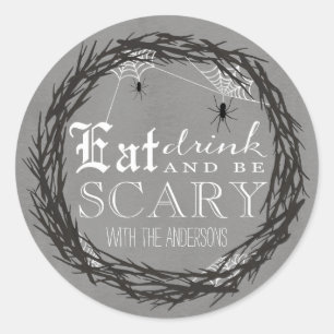 Sticker rond Halloween effrayant