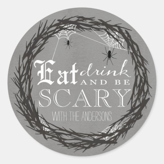 Sticker rond Halloween effrayant (Devant)