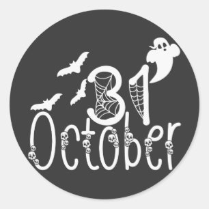 Sticker Rond Halloween éffrayant 31 octobre