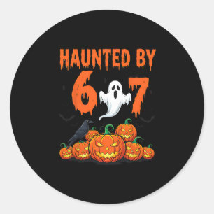 Sticker Rond Halloween effrayant 67 Six Sept Mème 1 (19)