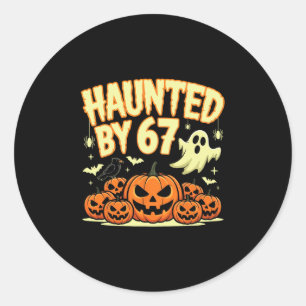 Sticker Rond Halloween effrayant 67 Six Seven Meme 1 (13)