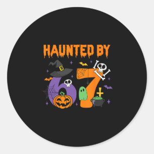 Sticker Rond Halloween effrayant 67 Six Seven Meme 1 (4)