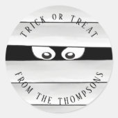 Sticker Rond Halloween Éffrayant Déplaisant maman Trump ou trai (Devant)