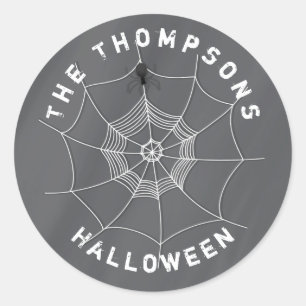 Sticker Rond Halloween Éffrayant effrayant mignon araignée Web