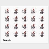 Sticker Rond Halloween effrayant Gnome (Feuille)