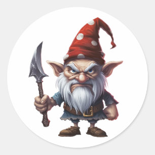 Sticker Rond Halloween effrayant Gnome