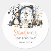 Sticker Rond Halloween Éffrayant Goose 1er Anniversaire (Devant)
