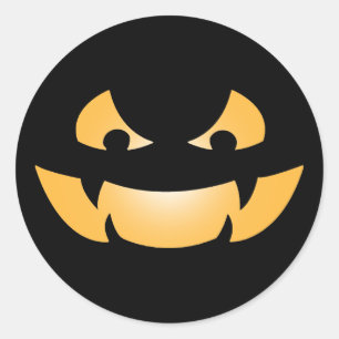 Sticker Rond Halloween effrayant Jack O'Lantern