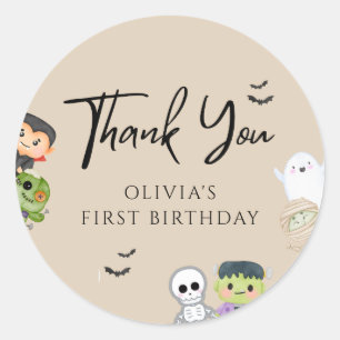 Sticker Rond Halloween Éffrayant Un Anniversaire Favoriser les 