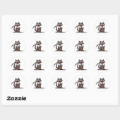 Sticker Rond Halloween Emoji Chat noir (Feuille)