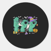 Sticker Rond Halloween Enseignant Spirituel Boo En Asl Boo Main (Devant)