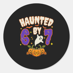 Sticker Rond Halloween Ensorcelé 67 Numéro 67 Six Sept Mème Drô