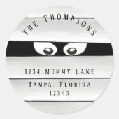 Sticker Rond Halloween Épouvantable Momie Effrayante Trick or T (Devant)