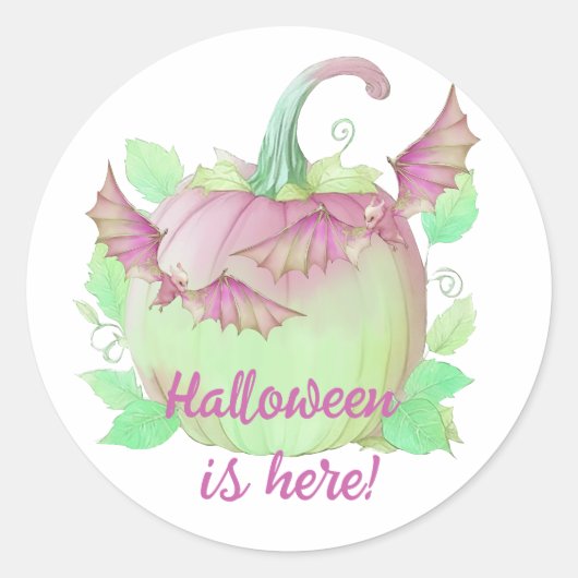 Sticker Rond Halloween est ici (Devant)