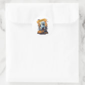 STICKER ROND HALLOWEEN ET CHIEN (Sac)