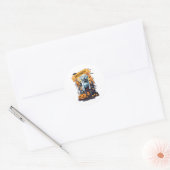 STICKER ROND HALLOWEEN ET CHIEN (Enveloppe)
