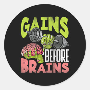 Sticker Rond Halloween Exercice Zombie Gains de poids avant