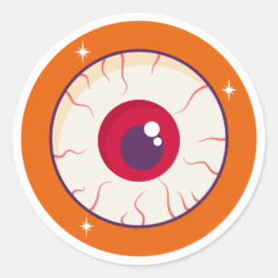 Sticker Rond Halloween Eyeball Blooshot