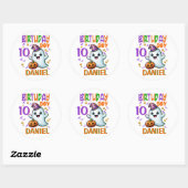 Sticker Rond Halloween Fantôme Anniversaire Garçon Conception É (Feuille)