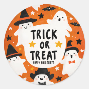 Sticker Rond Halloween fantôme mignon