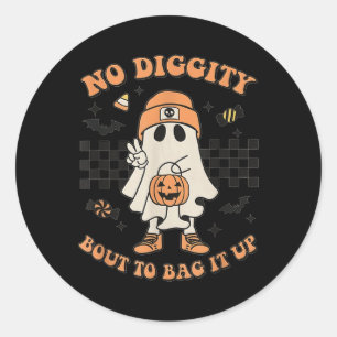 Sticker Rond Halloween fantôme pas de diggity bout pour l'embal