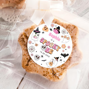 Sticker Rond Halloween Fantôme Super 1er anniversaire