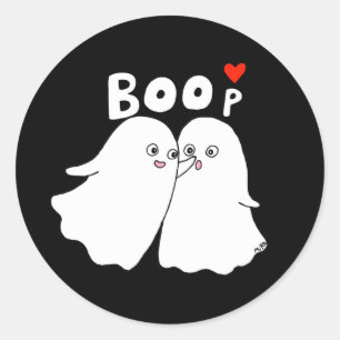 Sticker Rond Halloween Fantômes Boo Funny Fantôme botte faveur
