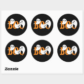 Sticker Rond Halloween Fantômes Boo Noir (Feuille)