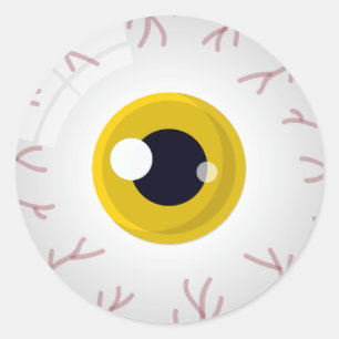 Sticker Rond Halloween Farce ou Friandise Épouvantable Yeux Eff