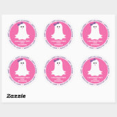 Sticker Rond Halloween Fille Fantôme Favoriser (Feuille)