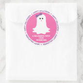 Sticker Rond Halloween Fille Fantôme Favoriser (Sac)