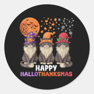 Sticker Rond Halloween Filles Thanksgiving Christmas Happy Hall