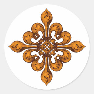 Sticker Rond Halloween Fleur de lis
